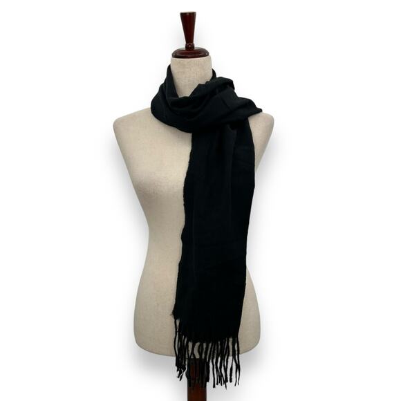 NEW Macy's Style&Co. Black Unisex Winter scarf Rectangle Classic Warm Fringe NWT - Picture 6 of 10